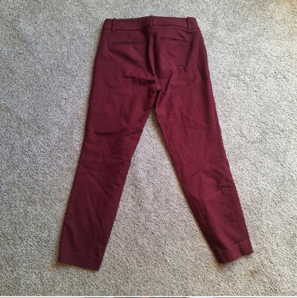 J. Crew Burgundy Maroon Stretch Pants - Picture 2 of 5